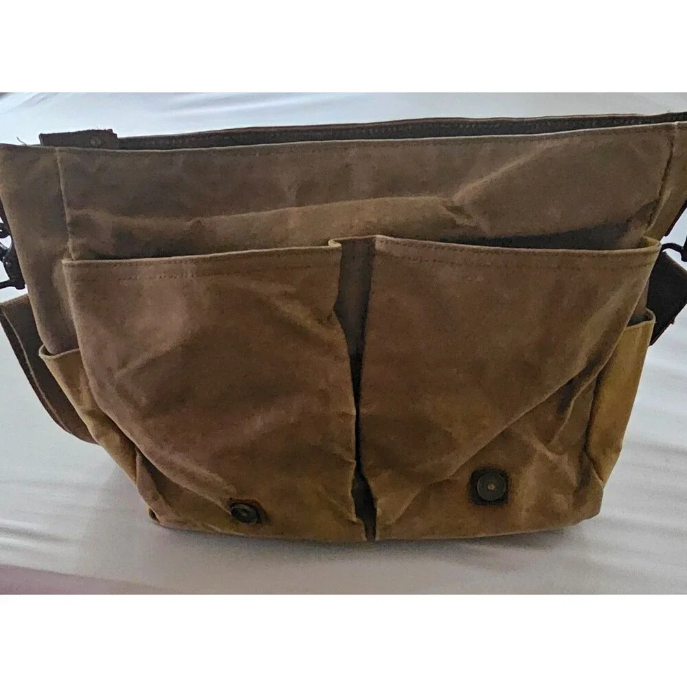 Newhey Waterproof Waxed Canvas Messenger Bag Olive Army Green Laptop Briefcase